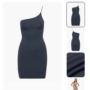 Babaton Contour One-Shoulder Navy Dress